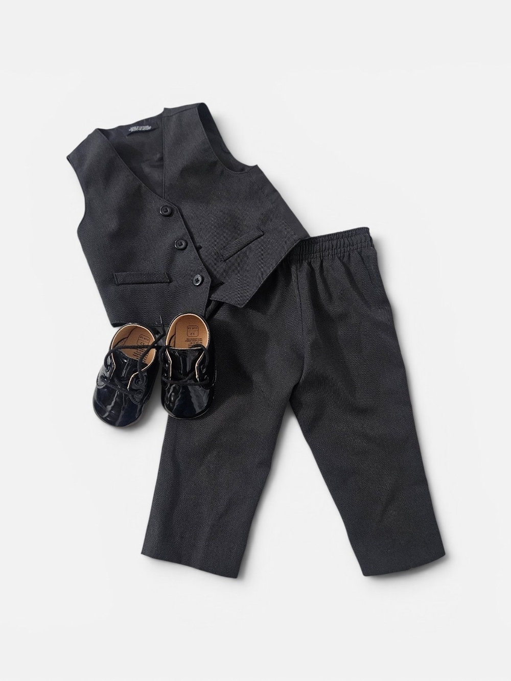 Black Baby Dress Vest & Pants Set